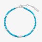 Ania Haie Ripple Joy Silver Lab-Created Turquoise Beaded Bracelet B073-03H