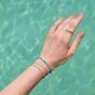 Ania Haie Ripple Joy Silver Lab-Created Turquoise Beaded Bracelet B073-03H