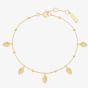 Ania Haie Ripple Joy 14ct Gold Plated Leaf Station Bracelet B073-05G