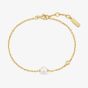 Ania Haie Luna Gaze 14ct Gold Plated Shell Pearl & Bezel-Set Sparkle Bracelet B075-01G