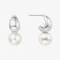 Ania Haie Vogue Maven Sterling Silver Shell Pearl Dome Hoop Earrings E062-06H