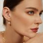 Ania Haie Miss Dainty 14ct Gold Plated Cubic Zirconia Shell Pearl Drop Earrings E065-03G