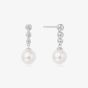 Ania Haie Miss Dainty Sterling Silver Cubic Zirconia Shell Pearl Drop Earrings E065-03H