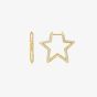 Ania Haie Sunny Sparkler 14ct Gold Plated Pave Star Hoop Earrings E064-05G