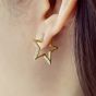 Ania Haie Sunny Sparkler 14ct Gold Plated Pave Star Hoop Earrings E064-05G