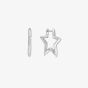 Ania Haie Sunny Sparkler Sterling Silver Pave Star Hoop Earrings E064-05H