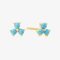 Ania Haie Chill Voyager 14ct Gold Plated Lab Created Turquoise Lotus Stud Earrings E063-04G