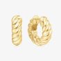 Ania Haie Chill Voyager 14ct Gold Plated Textured Medium Huggie Hoop Earrings E063-07G