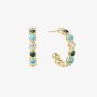 Ania Haie Chill Voyager 14ct Gold Plated Multi Stone Beaded Hoop Earrings E063-08G