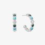 Ania Haie Chill Voyager Sterling Silver Multi Stone Beaded Hoop Earrings E063-08H