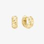 Ania Haie Chill Voyager 14ct Gold Plated Textured Chunky Huggie Hoop Earrings E063-06G