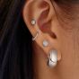 Ania Haie Luna Gaze Silver Small Cubic Zirconia Disc Stud Earrings E075-02H