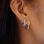 Ania Haie Luna Gaze Silver Quintet Cubic Zirconia Huggie Earrings E075-05H