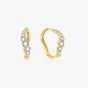 Ania Haie Luna Gaze Gold Plated Cubic Zirconia Tide Huggie Earrings E075-13G
