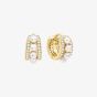 Ania Haie Luna Gaze Gold Plated Shell Pearl & Cubic Zirconia Huggie Earrings E075-15G