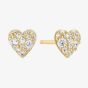 Ania Haie Starlit Drops 14ct Gold Plated Pave Heart Stud Earrings E074-01G
