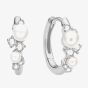 Ania Haie Starlit Drops Silver Shell Pearl & Cubic Zirconia Huggie Hoop Earrings E074-05H