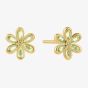 Ania Haie Ripple Joy 14ct Gold Plated Mint Green Floral Stud Earrings E073-06G
