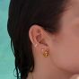Ania Haie Tide Echo 14ct Gold Plated Reversible Puffy Huggie Hoop Earrings E072-04G