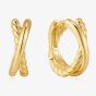 Ania Haie Tide Echo 14ct Gold Plated Entwined Dual Huggie Hoop Earrings E072-06G