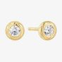 Ania Haie Tide Echo 14ct Gold Plated Textured Bezel-Set Stud Earrings E072-01G