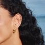 Ania Haie Tide Echo 14ct Gold Plated Textured Bezel-Set Stud Earrings E072-01G