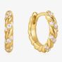 Ania Haie Luna Gaze 14ct Gold Plated Sparkle Twisted Huggie Hoop Earrings E075-07G