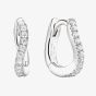Ania Haie Sterling Silver Pave Cubic Zirconia Wave Huggie Hoop Earrings E079-08H