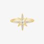 Ania Haie Miss Dainty 14ct Gold Plated Cubic Zirconia Star Ring R065-02G