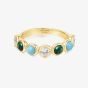 Ania Haie Chill Voyager 14ct Gold Plated Multi Stone Row Ring R063-02G