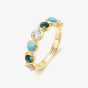 Ania Haie Chill Voyager 14ct Gold Plated Multi Stone Row Ring R063-02G