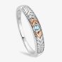 Clogau Silver & 9ct Rose Gold Lilibet Blue Topaz Slim Channel Ring 3SQNM0725