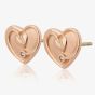 Clogau 9ct Rose Gold Tree Of Life Diamond Heart Stud Earrings TLDSE