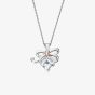 Clogau Silver 9ct Rose Gold Topaz Christmas Bow Necklace 3SCGS0714