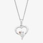 Clogau Ladies Sterling Silver Paw Print Heart Topaz Pendant Necklace 3SPMH769
