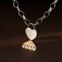 Clogau Sterling Silver & Rose Gold Heart Padlock Necklace 3SCAR951