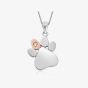 Clogau Affinity Paw Print White Topaz Necklace 3SPWP0225