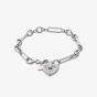 Clogau Cariad Sparkle Silver Topaz Heart Chain Link Bracelet 3SCRS0156