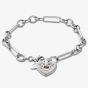 Clogau Cariad Sparkle Silver Topaz Heart Chain Link Bracelet 3SCRS0156