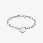 Clogau Sterling Silver & Rose Gold Heart Padlock Bracelet 3SCAR952