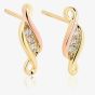 Clogau 9ct Gold Past Present Future Stud Earrings PPFE