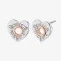 Clogau Cariad Silver Sparkle Heart Stud Earrings 3SCRS0652