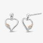 Clogau Past Present Future Silver White Topaz Heart Stud Earrings 3SPPF0800