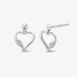 Clogau Past Present Future Silver White Topaz Heart Stud Earrings 3SPPF0800