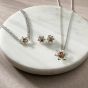 Clogau Silver 9ct Rose Gold Daffodil Flower Stud Earrings SDSE