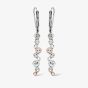 Clogau Celebration Silver 9ct Rose Gold Topaz Circle Dropper Earrings 3SME2