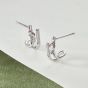 Clogau Two Colour Past Present Future Curve Stud Earrings 3SPPF964