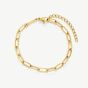 D.Louise Yellow Gold Tone Plated Stainless Steel Paperclip Bracelet GB-009
