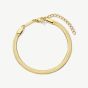 D.Louise Yellow Gold Tone Plated Stainless Steel Herringbone Essentials Bracelet GB-006