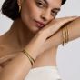 D.Louise Yellow Gold Tone Plated Stainless Steel Classic S/M Bangle SKB-09-02